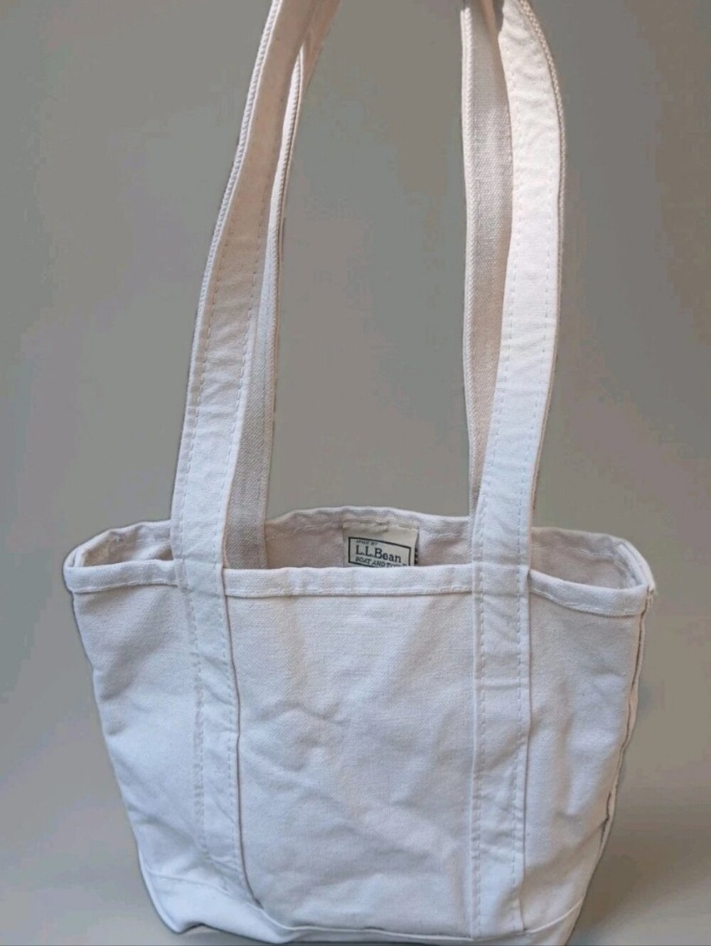L.L. Bean Natural Canvas Boat And Tote Bag Small W/ Long Straps - Picture 3 of 10